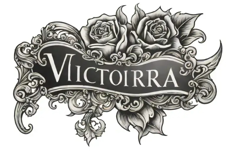 Name "Victoria" tattoo design idea