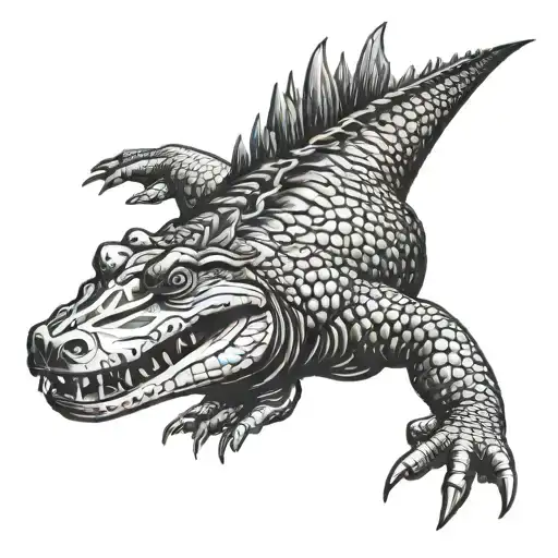 tradi japanese style featuring crocodile tattoo design idea