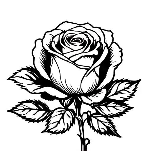 rose growing from concrete tattoo design idea