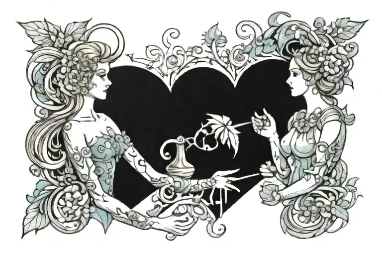 gemini and leo Zodiac sign love bond you share tattoo design idea