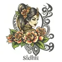 Wife name siddhi tattoo design idea