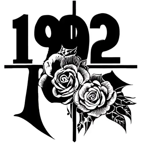 Neck Tattoo with the Number 1992 tattoo design idea