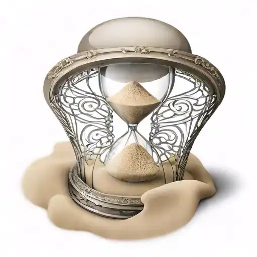 time capsule hour glass with sand tattoo design idea