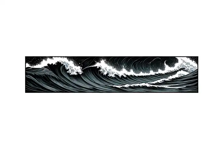 tidal wave tattoo design idea