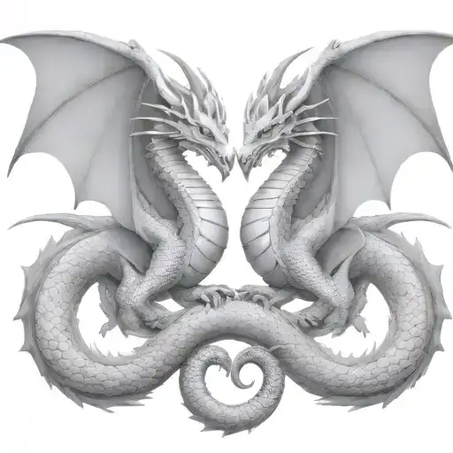 two-headed dragon tattoo design idea