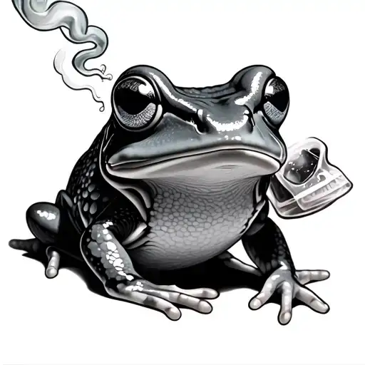 Frog Smoking tattoo design idea