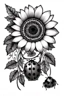 ladybug, sunflower, Disney, dreamcatcher, Maryland tattoo design idea