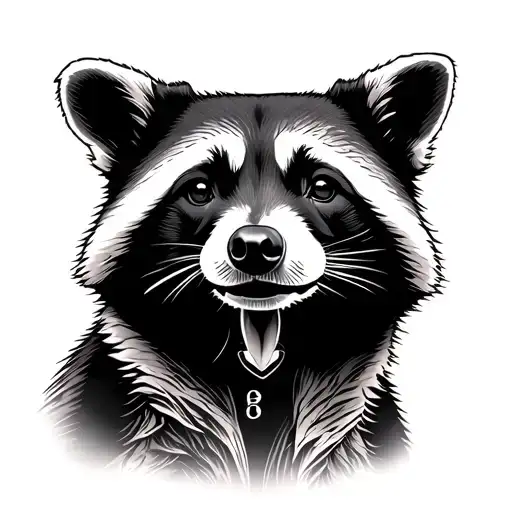 A combat medic symbol incorporating a raccoon and black lab tattoo design idea