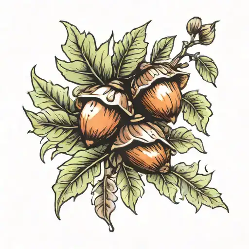acorns tattoo design idea