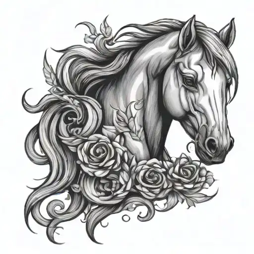 pony tattoo design idea