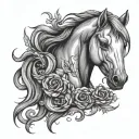 pony tattoo design idea