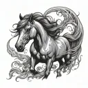 pony tattoo design idea