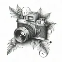 fashion and camera  tattoo design idea
