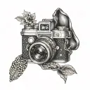 fashion and camera  tattoo design idea
