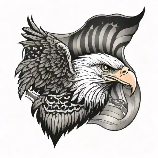 Eagle American Flag tattoo design idea
