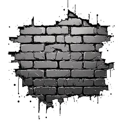 Broken Brick Wall tattoo design idea