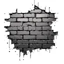Broken Brick Wall tattoo design idea