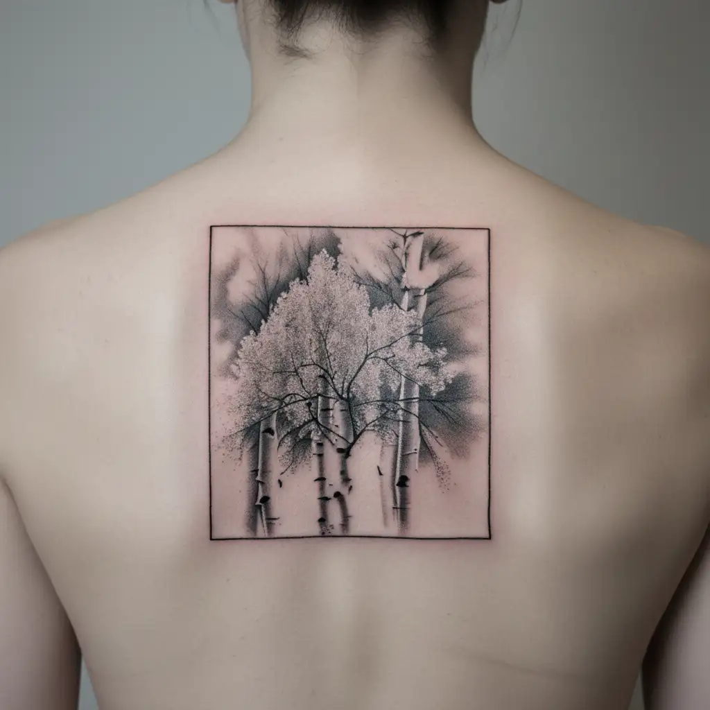 aspen, oak and willow tree  tattoo design idea