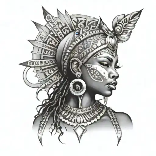 african godess tattoo design idea