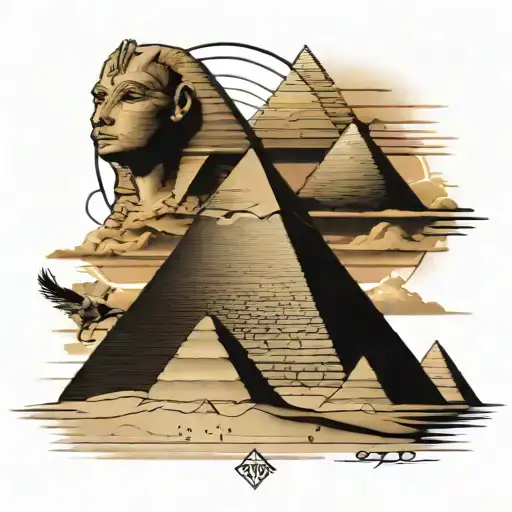 1906, pyramids of Giza, ΑΦΑ tattoo design idea