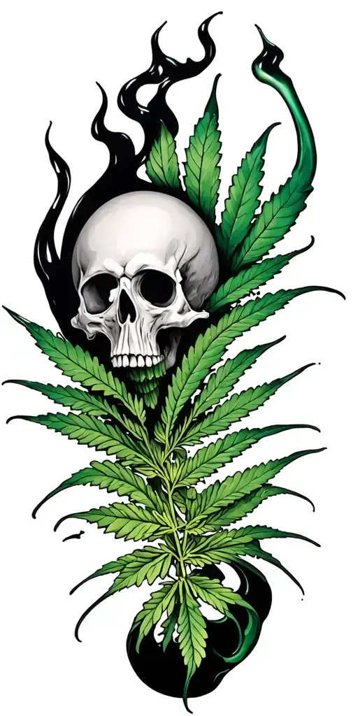 Slime black sabbath electric funeral weed tattoo design idea