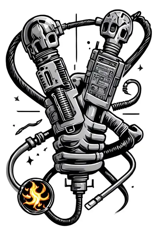 electrician themed tattoo featuring iconic symbols tattoo design idea