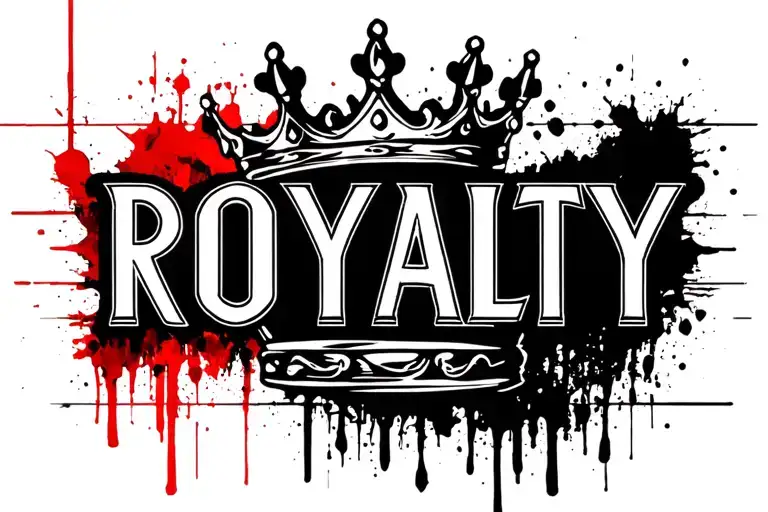 "ROYALTY" "ROYALTY" 5 point simple king crown tattoo design idea