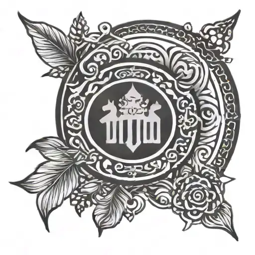 Cambodian word family tattoo design idea
