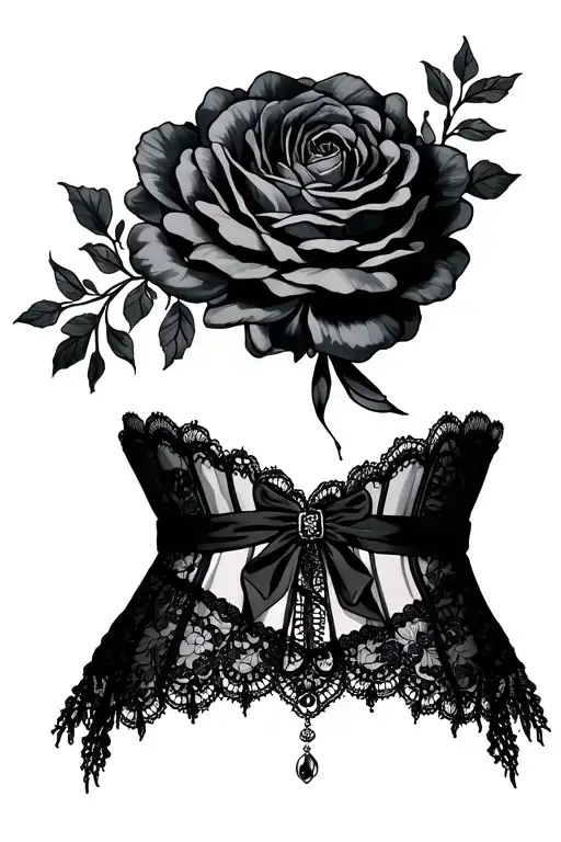 lace garter belt tattoo design idea