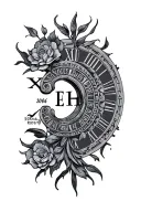 2006 year in roman numerals surrounded tattoo design idea