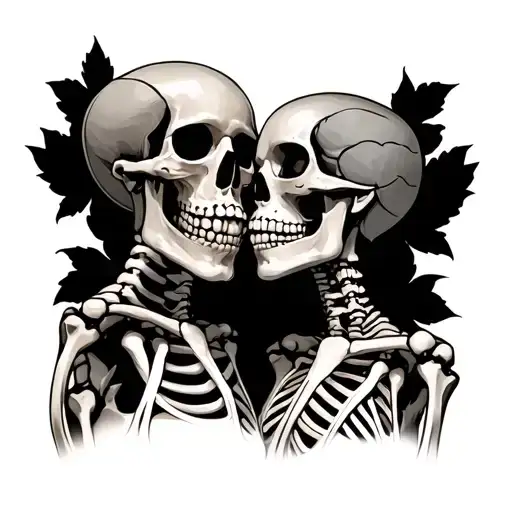 Skeleton Couple tattoo design idea