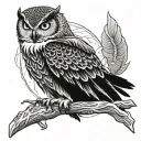 owl and bald eagle tattoo design idea
