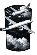 747 plane with tail tattoo design idea