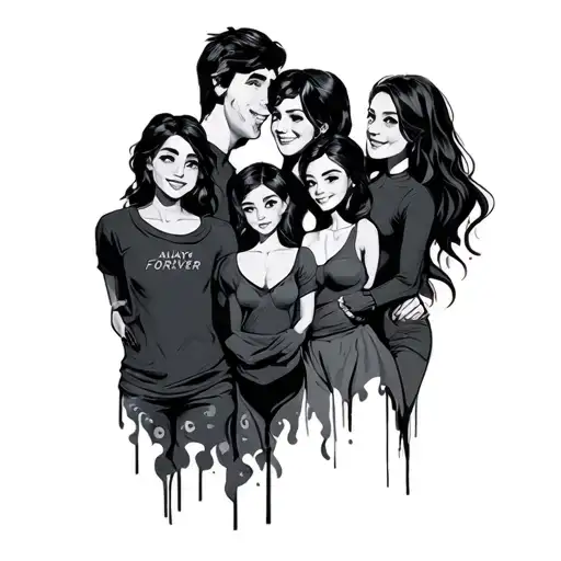 group of friends always and forever  tattoo design idea