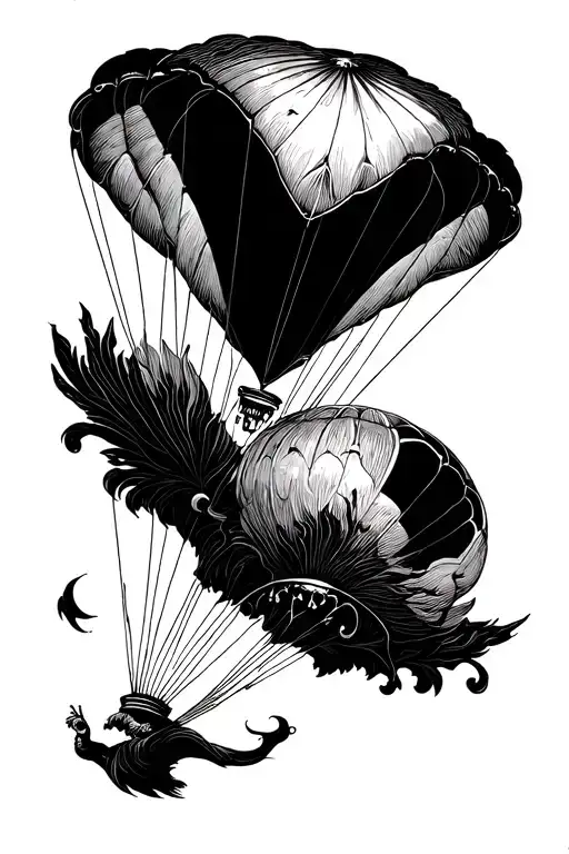 Parachute tattoo design idea