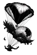 Parachute tattoo design idea