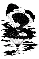 Parachute tattoo design idea