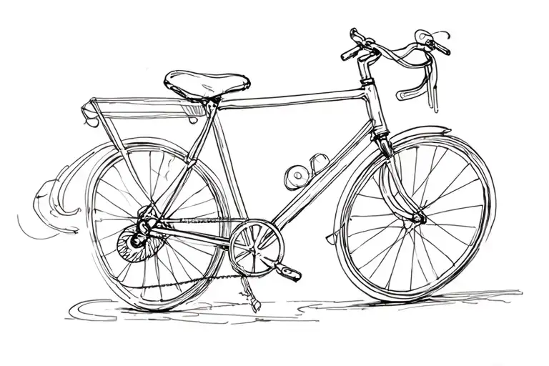 Route bicycle tattoo design idea