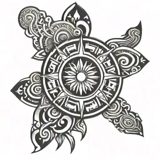 Filipino Sun Polynesian tribal patterns tattoo design idea