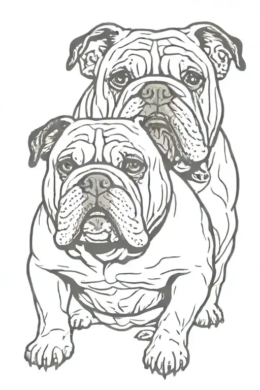 english bulldog tattoo design idea
