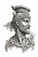 Grece antique head tattoo design idea