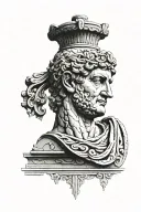 Grece antique head tattoo design idea