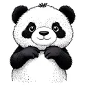 really simple stuffed animal panda bear tattoo design idea