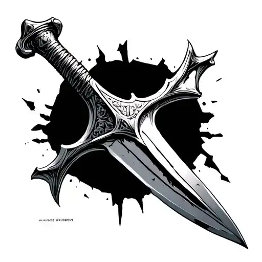 Vinland Saga Thorfinn's Dagger Broken and Chipped tattoo design idea