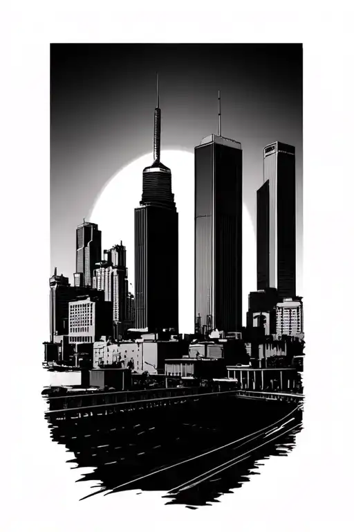 Dallas Skyline tattoo design idea