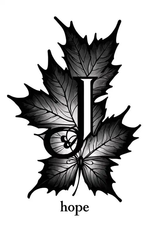 infinity symbol (∞) , maple leaf , butterfly ,A small, rising fire symbol — The letter L, The word “hope” in fine cursiv tattoo design idea