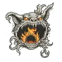 Fire burning inner demon tattoo design idea
