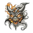 Fire burning inner demon tattoo design idea