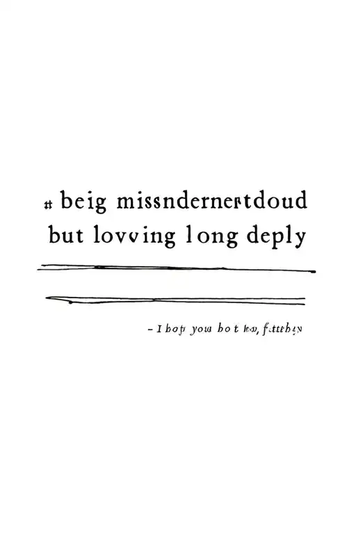 a quote about being misunderstood but loving deeply tattoo design idea