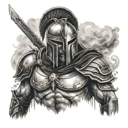 spartan greek mythology tattoo design idea